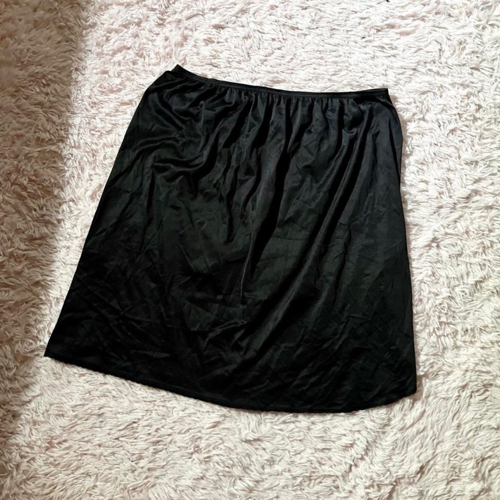 Whimsygoth Satin Silky Dark Academia Gothic‎ Minimalist Slip Skirt Womens 2XL